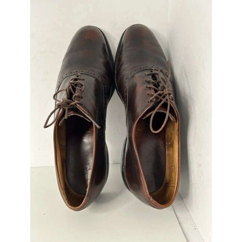 VINTAGE‎ Allen Edmonds Danbury Burgundy Leather Oxfords Men's Dress Shoes 8.5 D